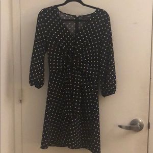 Slate and Willow Black with White Polka Dot Dress